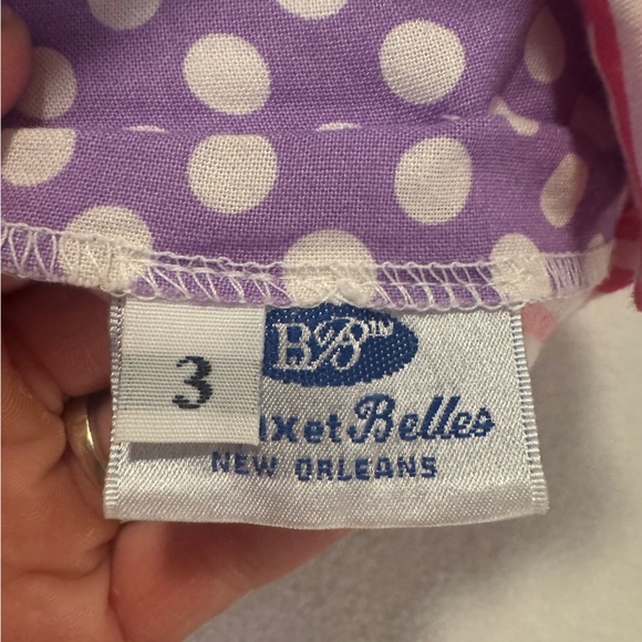 Beauxet Belles Purple and Pink Polka Dot and Chevron Dress - Picture 3 of 6